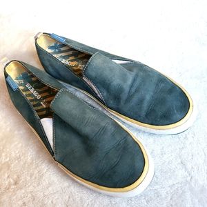Sebago Beach comber womens flats leather blue size 8.5